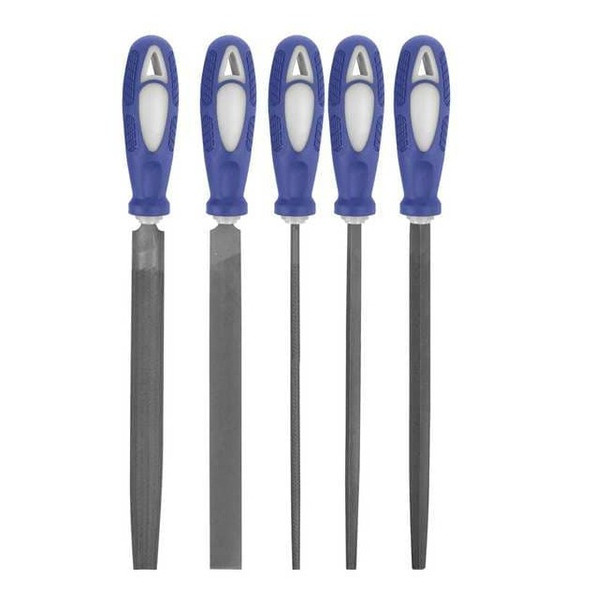 Westward Hand File Set,Bastard/Smooth,6 In L,5 Pc 10Z761