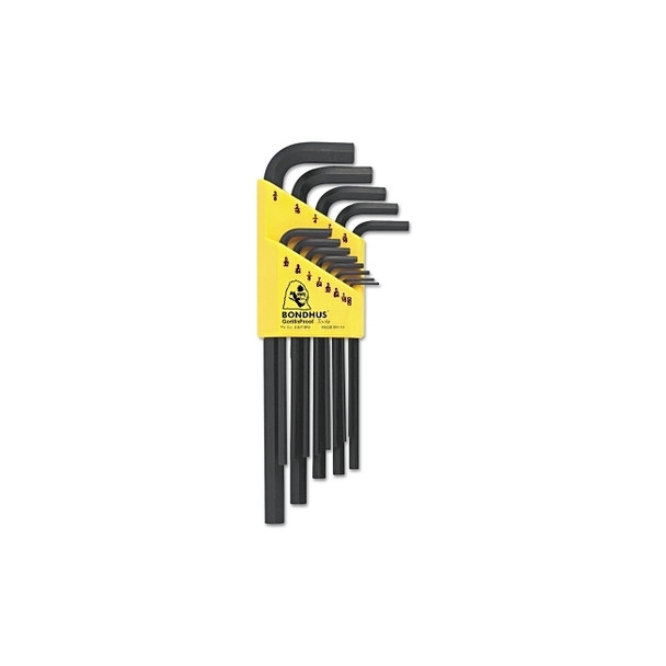Hex L-Wrench Key Set, 13 per holder, Hex Tip, Inch