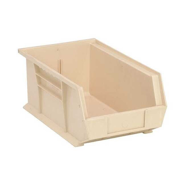 Hang & Stack Storage Bin, Polypropylene, Ivory, 6 in H, 8 1/4 in W, 13 5/8 in L