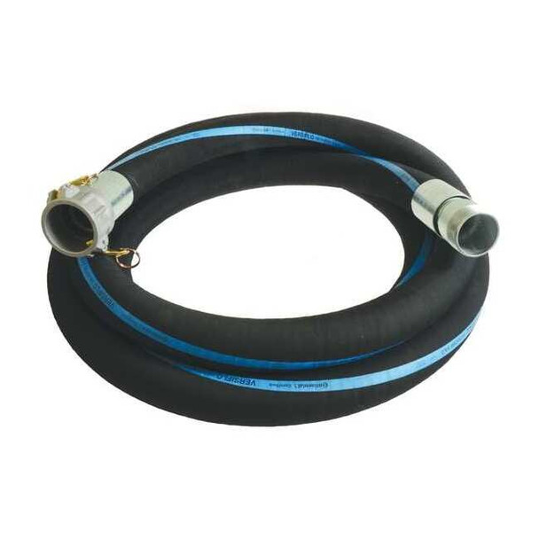 Continental 1-1/2" ID x 20 ft Rubber Discharge & Suction Hose BK RSG150-20CN-G