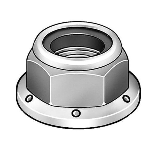 Nylon Insert Lock Nut, 1/2"-13, Steel, Grade A, Zinc Plated, 17/64 in Ht, 25 PK