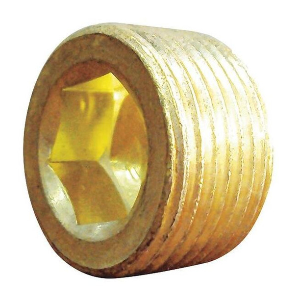 Manufacturer Varies Brass Countersink Plug, MNPT, 1/2" Pipe Size 6AZA0
