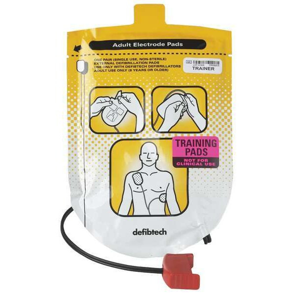Defibtech Adult Training Electrode Pads,12 In. L DDP-101TR
