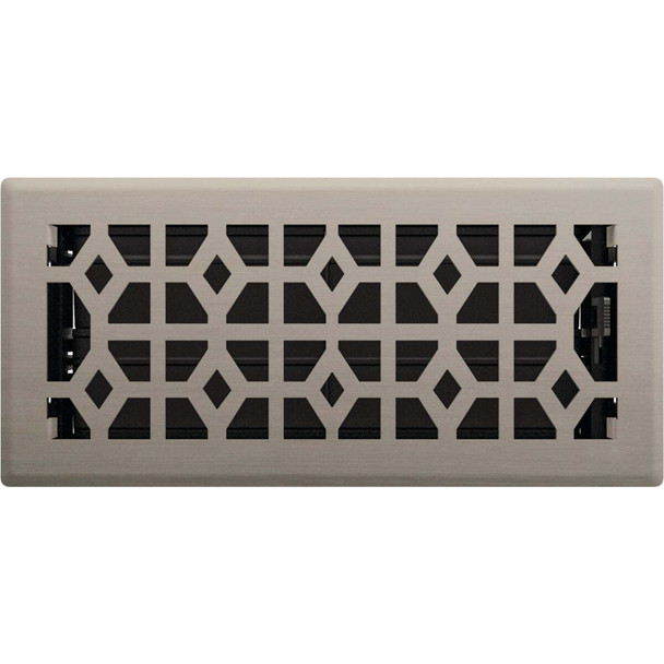 Imperial Templar 4 In. x 10 In. Brushed Nickel Steel Floor Register RG3395