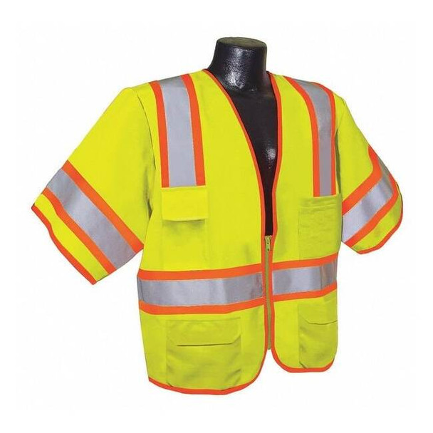 Condor High Visibility Vest,Yellow/Green,5XL 53YP49