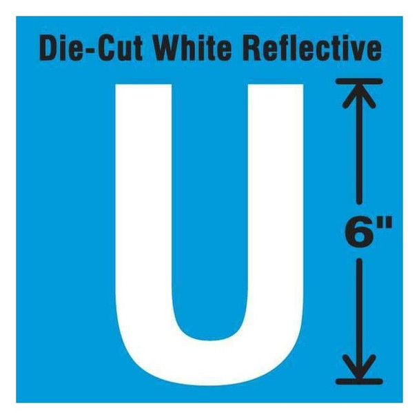 Stranco Letter Label, Vinyl, 6 in H, 2-3/4 in W DWR-6-U-EA