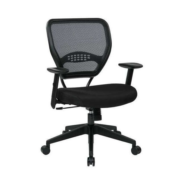 Desk Chair Desk Chair, Adjustable Arms, 19" to 23" Height, Fabric, Black