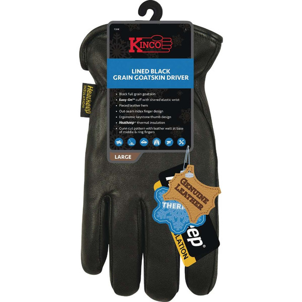 Kinco Men's XL Full Grain Goatskin Thermal Insulated Driver Glove 93HK-XL