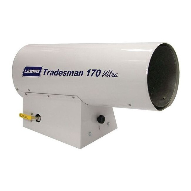 Portable Gas Torpedo Heater, Natural Gas, Direct Spark, 10 in Wx 24 in L