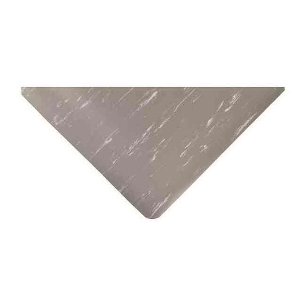 Antifatigue Mat, 5 ft. L x 3 ft. W, 1/2" Thickness, Vinyl, Marble, Gray/White