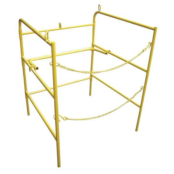 Collapsible Manhole Guard Rail, 33 in x 33 in x 3 1/2 ft, Steel, Yellow