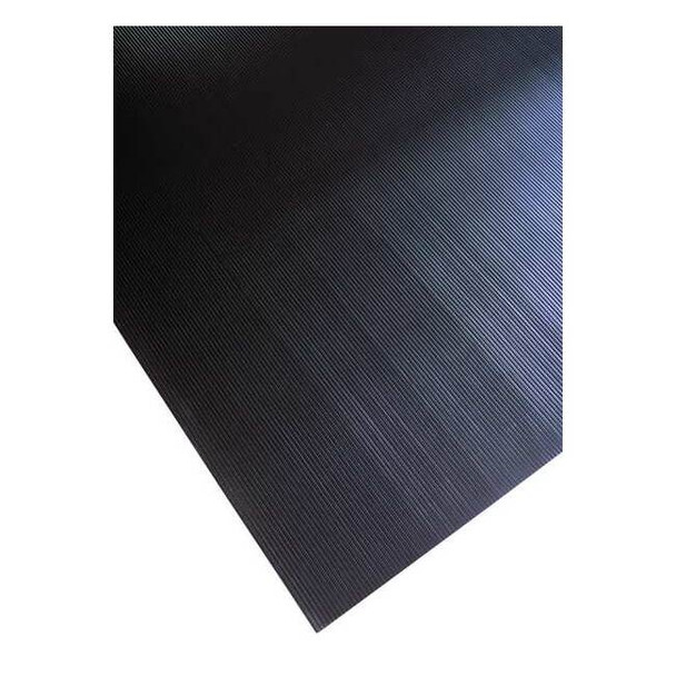 Traction Runner, Vinyl, 3/8 in Thick, Black, 3 ft W x 60 ft L