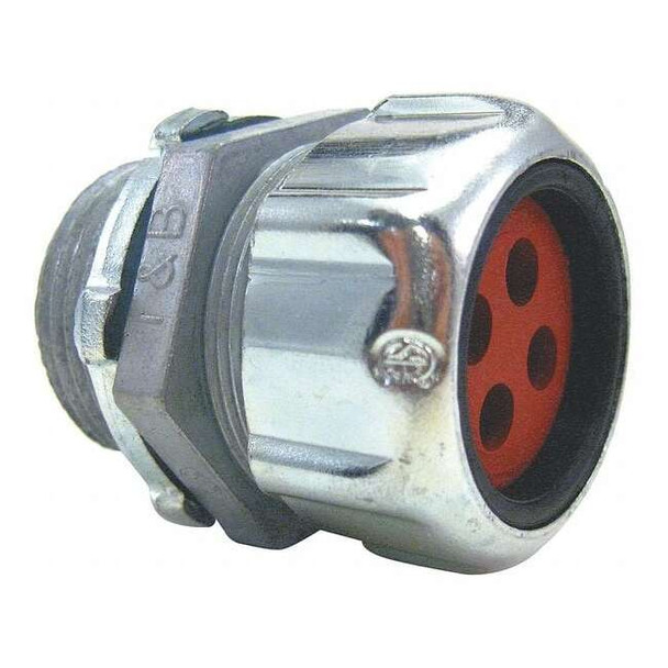 Conduit Fitting Grounding Connector, 1 in, Liquid-Tight, Steel, Silver