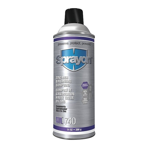 Sprayon Galvanize Coating,Gray,14 oz. Sz,Aerosol SC0740000