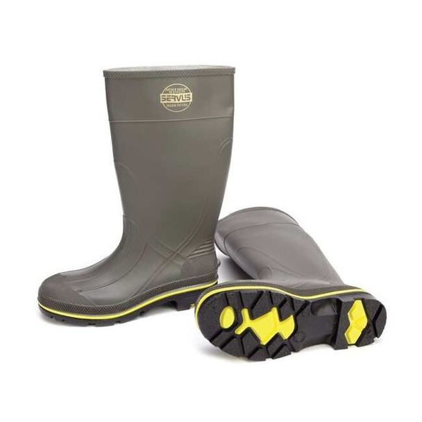 Servus Men's Servus Pro(R) Rubber Boot, Steel Toe, 15" Height, Gray, 13 75101/13