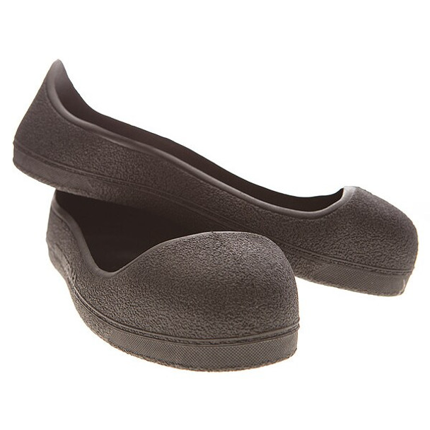 Overshoes, Steel Toe, Rubber, 3 in Height, Pull On Closure, Weave Sole, Black, S