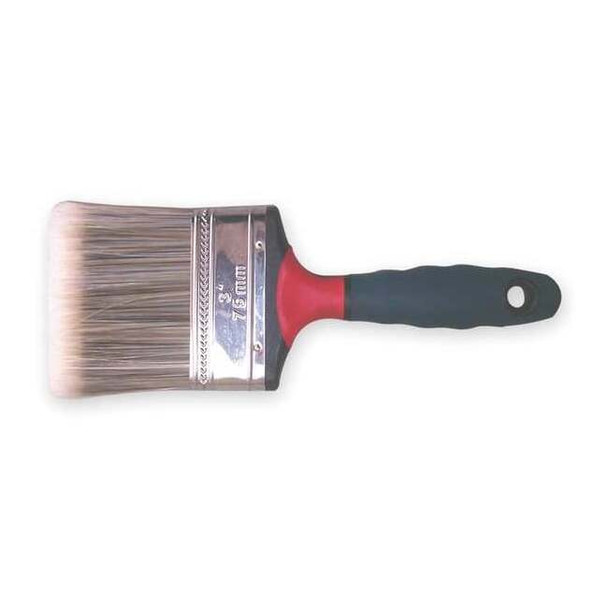 3" Flat Sash Firm, Synthetic Bristle, Paint Brush, Rubber Handle