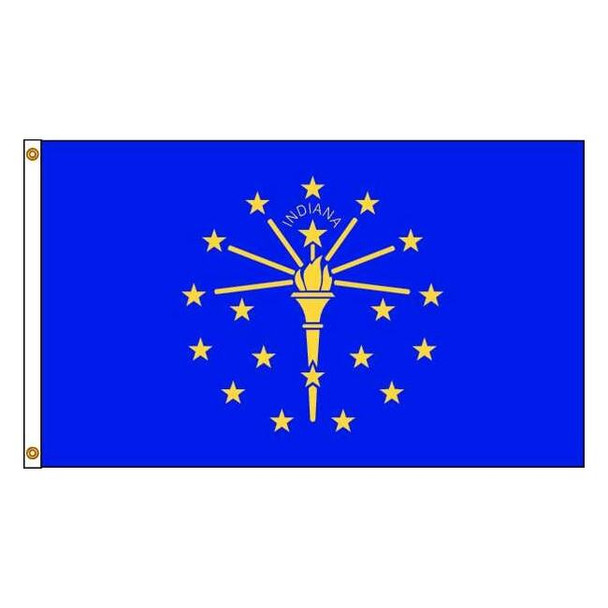 Annin Flagmakers Indiana Flag,5x8 Ft,Nylon 141680