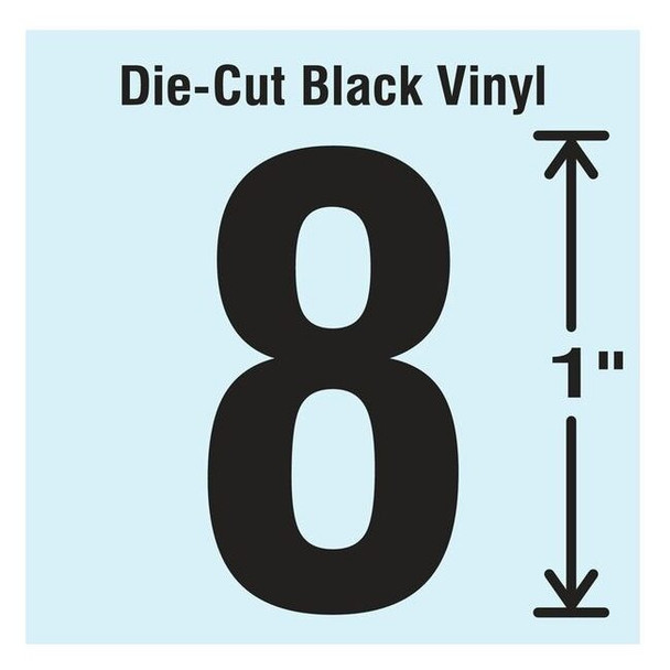 Stranco NumberLabel,Vinyl,1inH,5/8inW,PK10 DBV-1-8-10