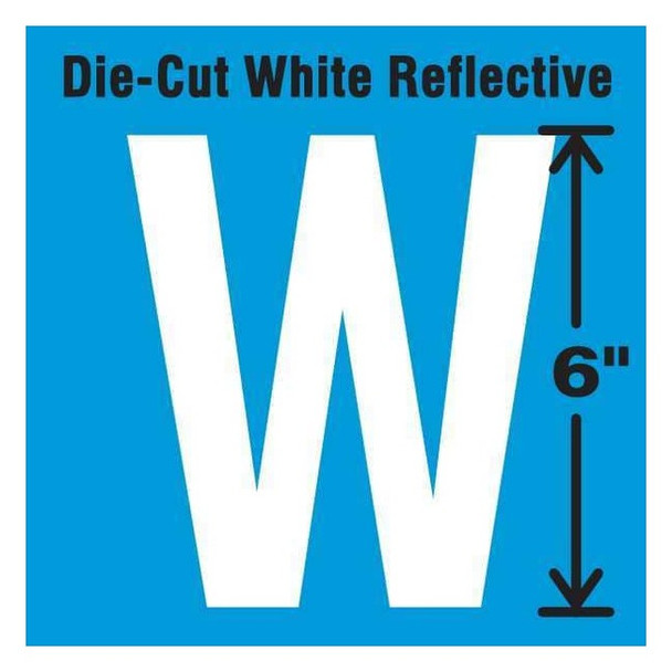 Stranco Letter Label, Vinyl, 6 in H, 2-3/4 in W DWR-6-W-EA