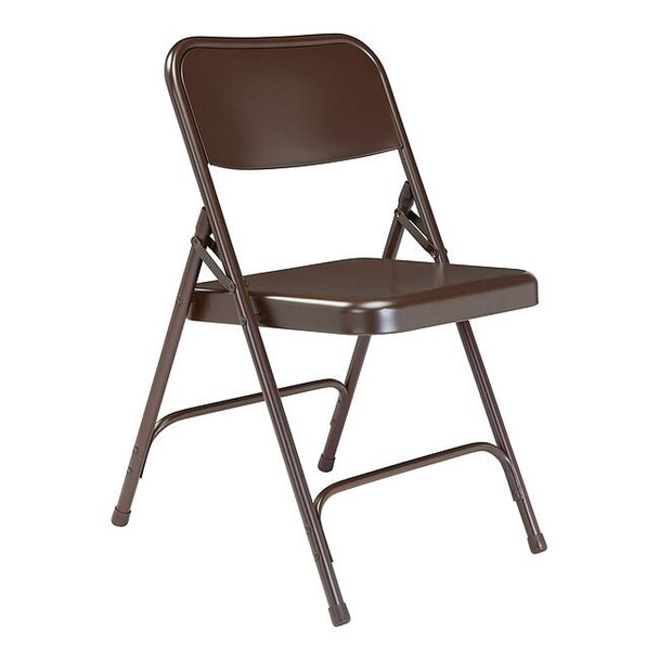 National Public Seating Folding Chair, Brown, Steel, Unpadded, PK4 203