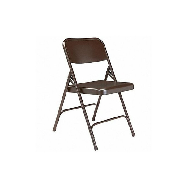 National Public Seating Folding Chair, Brown, Steel, Unpadded, PK4 203