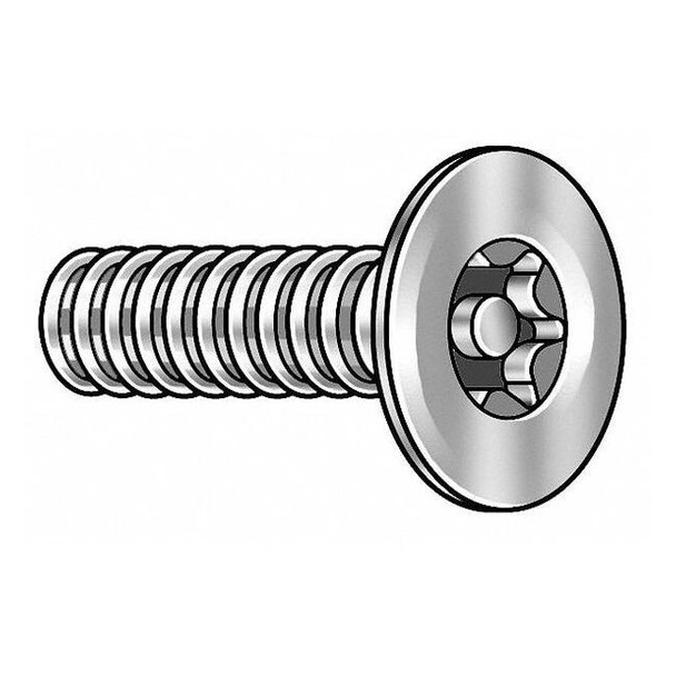 1/4"-20 x 3/4 in Torx Flat Machine Screw, Zinc Plated Steel, 100 PK