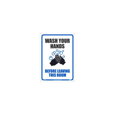Wash Your Hands Before Leaving This Room Sign 10"" X 14"" Plastic WH1RB ...