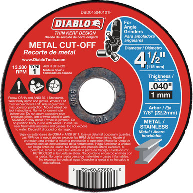 Diablo 4-1/2 X .040 X7/8 Metal