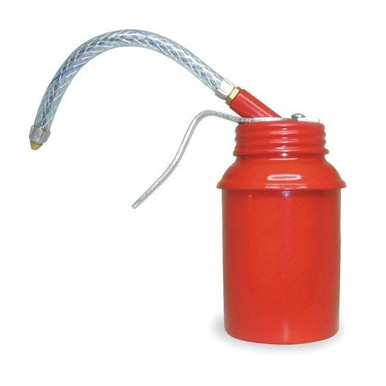 Westward Pistol Oiler, 6 oz Capacity, Flexible Spout, 5 in, Tin-Coated Steel