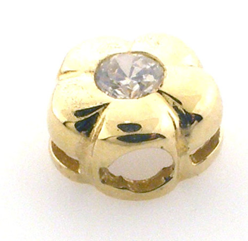 14 karat yellow gold cubic zirconia slide pendant weighing 1.2 grams