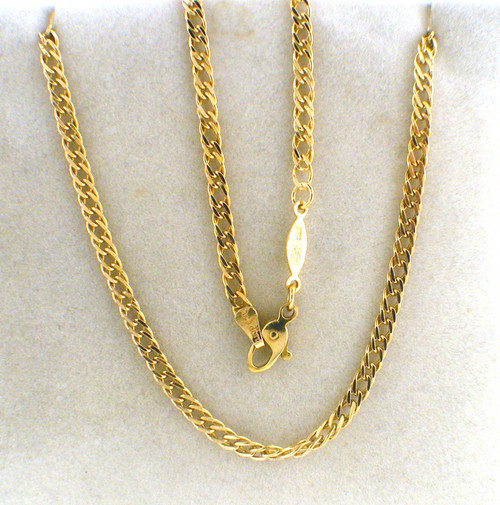 14 karat yellow gold double curb link chain weighing 14.2 grams.  3mm wide and 27.5 inches in length
