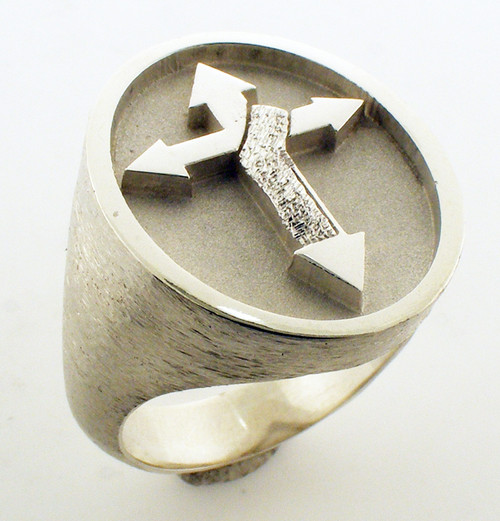 Deacons ring. 24x20mm. Weighs 21.7 grams in sterling silver. Gospel According to Ellis Collection