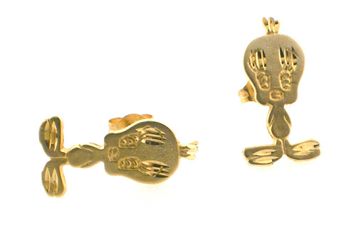 14 karat yellow gold "tweetie bird" earrings weighing 1.3 grams 14 karat yellow gold "tweetie bird" earrings weighing 1.3 grams