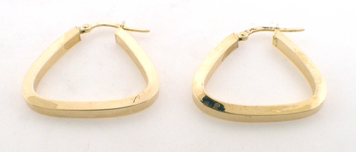 14 karat yellow gold triangle hoop earrings weighing 2.0 grams