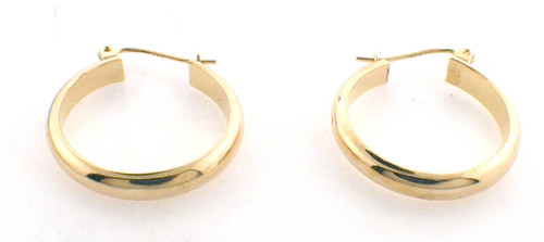 14 karat yellow gold circular hoop earrings weighing 1.5 grams