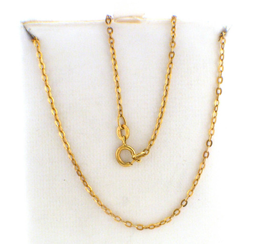 18 karat  22 inch yellow gold oval cable link chain weighing 4.0 grams