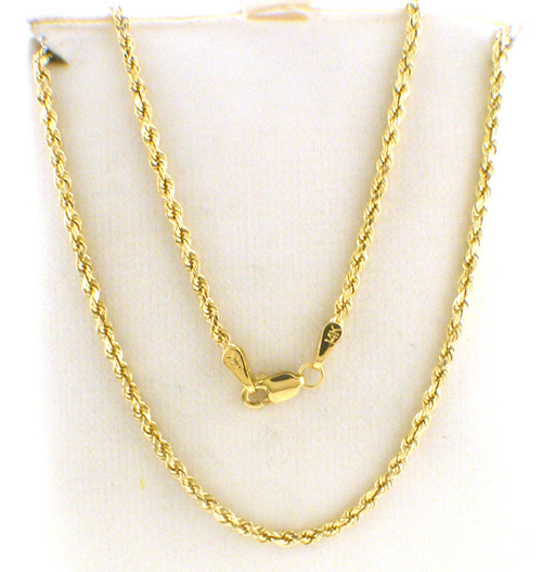 14 karat yellow gold hollow rope necklace 24 inches weighing 3.7grams
