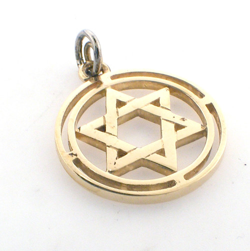 14 karat yellow gold star of david weighing 3.8 grams