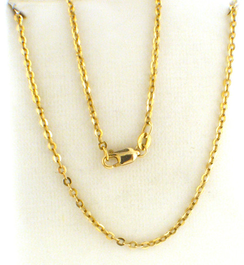 18 karat yellow gold link necklace weighing 6.2 grams.  24 inches in length .  Lobster is 14k