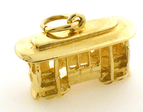 14 karat yellow gold trolley charm weighing 2.2 grams