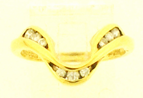 14 karat yellow gold enhancer ring weighing 2.6 grams.  Diamond weight is approx .20ct tw. Finger size 5.5