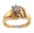 14k yellow gold remount ring with cubic zirconia center. diamonds weight .09 ct tw.