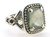 Sterling silver green stone ring weighing 8.3 grams finger size 5