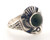 Sterling silver eagle with jade ring weighing 2.6 grams size 5