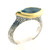 Sterling Silver and 18 karat yellow gold blue topaz ring. size 5