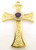 Pectoral cross with or without diamonds around a center amethyst stone.  3.5 Inches by 2.5 Inches by 3mm. Weight in 14K gold - 51 grams.