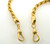 42 inch 5.5mm solid sterling rope chian with 14k gold plating.  Chain weighs approx 113 grams.  Available with 1 or 2 swivel hooks




Second Picture shows 4.2mm vs 5.5mm




Also available with no gold plating