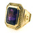 Bishop's precious ring available in sterling or 14 karat gold.  Amethyst is 16 x 12 mm and takes 8  .02 ct diamonds.  Weight in sterling is 29.1 grams and 36.3 grams in 14 karat.