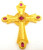 CAD designed pectoral cross with square center stone and oval stones at end of each arm. Comes in 3 inch and 3.5 inch.